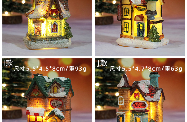 Christmas decorations, resin luminescent micro-landscape small houses, Christmas decorative small ornaments, gifts and supplies pic 6