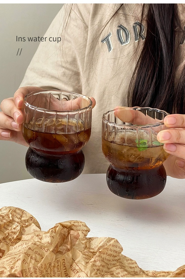 小众复古咖啡杯ins胖嘟嘟玻璃杯耐高温牛奶杯dirty拉花杯拿铁杯子详情3