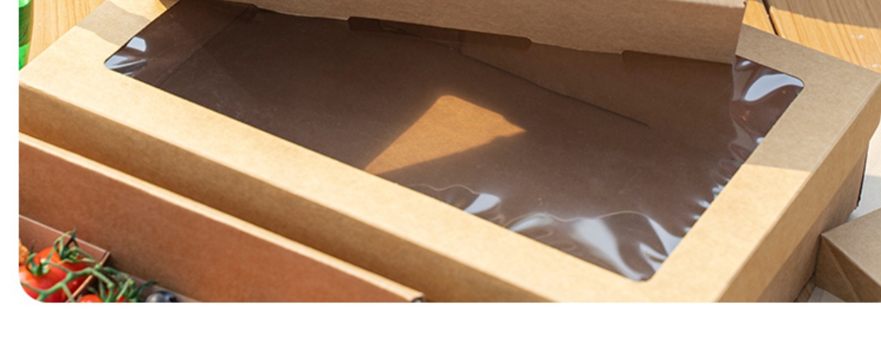 野餐盒甜品盒露营牛皮纸餐烤肉包装盒户外水果蛋糕一次性打包盒详情4