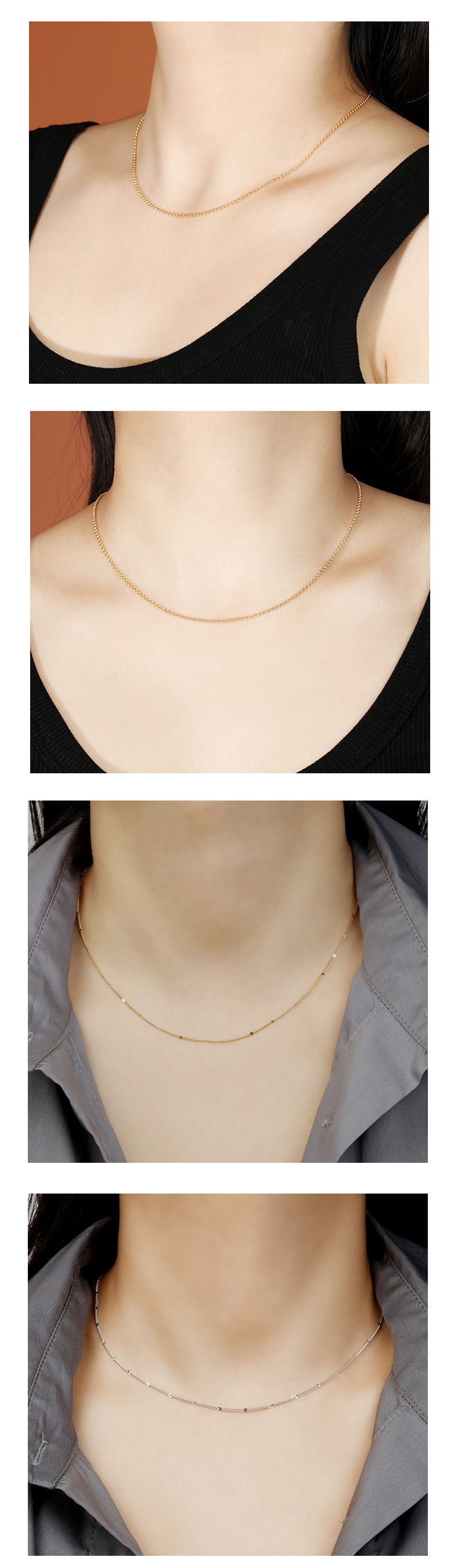 S925纯银项链蛇骨链意大利小众批发饰品设计轻奢女高级感跨境配饰详情8