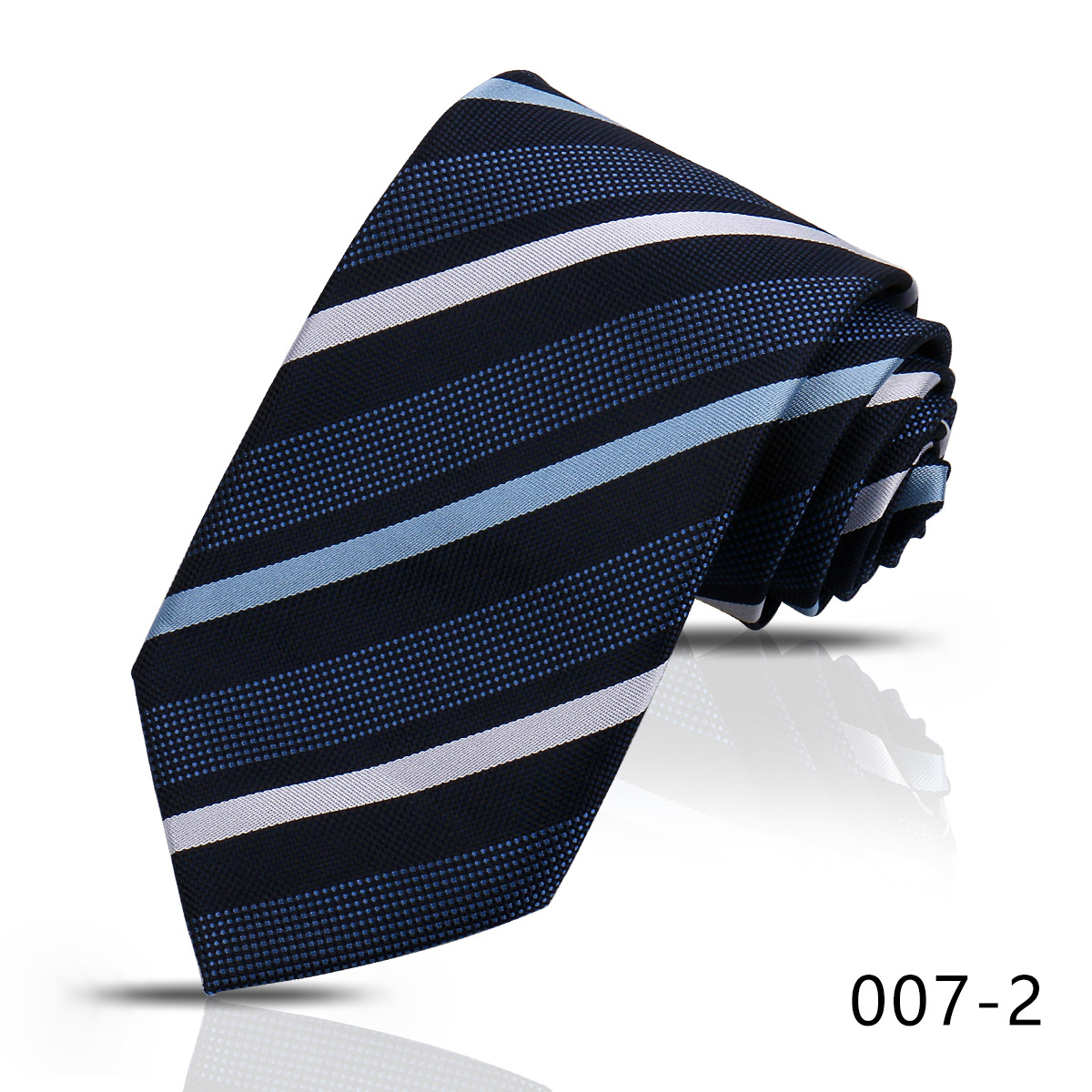 男士商务职业条纹领带8CM高级感蓝色藏青手打衬衣搭配嵊州现货详情22