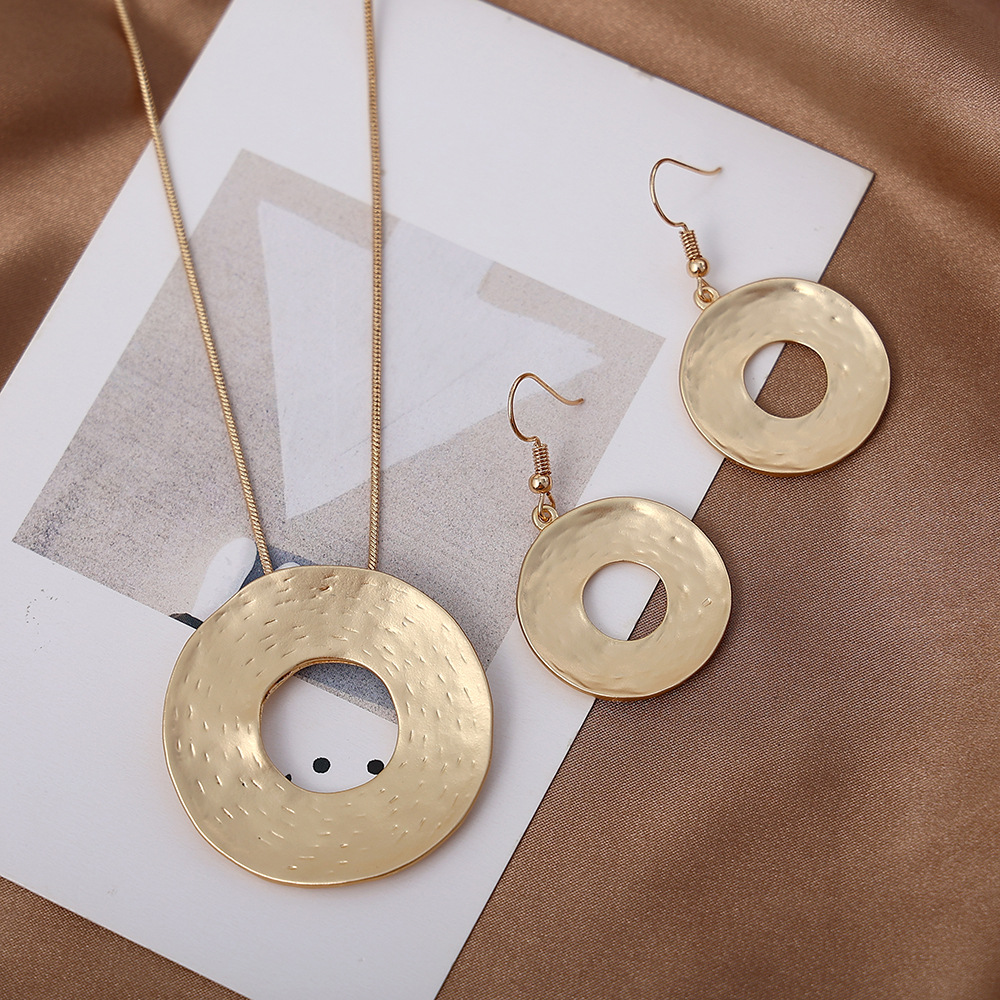 亚马逊爆款项链耳环套装秋冬季高级感复古简约ins风女饰品毛衣链详情11