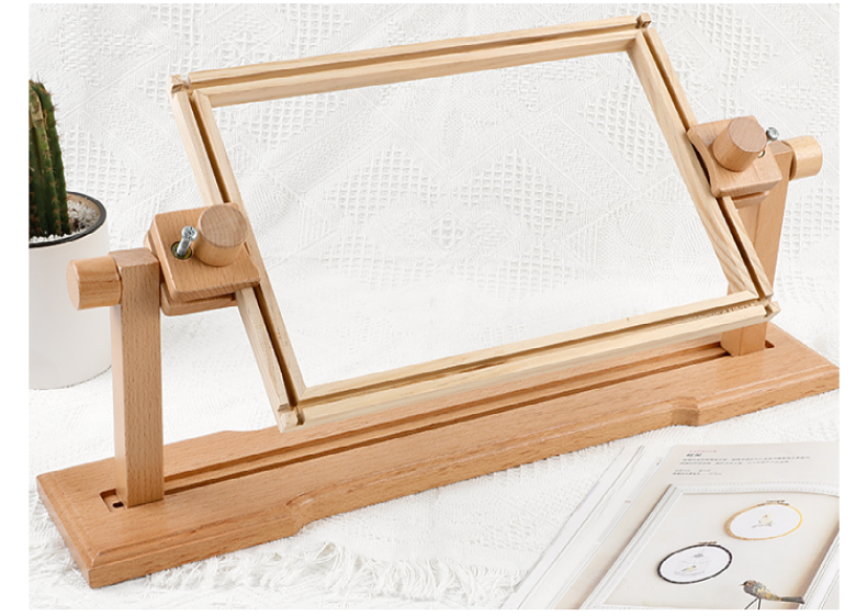ฅ多功能桌面绣架框手工刺绣圆绣绷实木手持长方形绣框可翻转可详情9