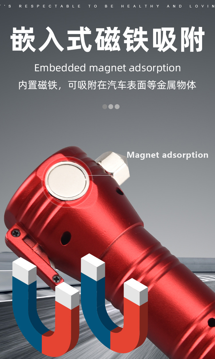 Cross-border new outdoor multi-functional cob camping lamp, auto repair work light, strong light safety hammer, magnetic flashlight pic 17