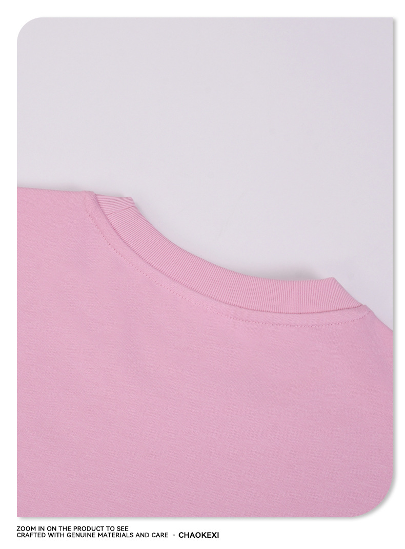 CKX2026夏季美式275g高品质潮牌纯棉t落肩纯色男潮青少年短袖T恤详情14