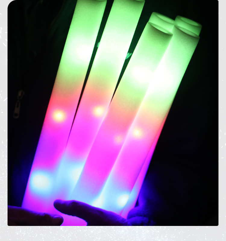 手持演唱会荧光棒大号晚会应援棒批发七彩海绵氛围一次性发光棒详情12