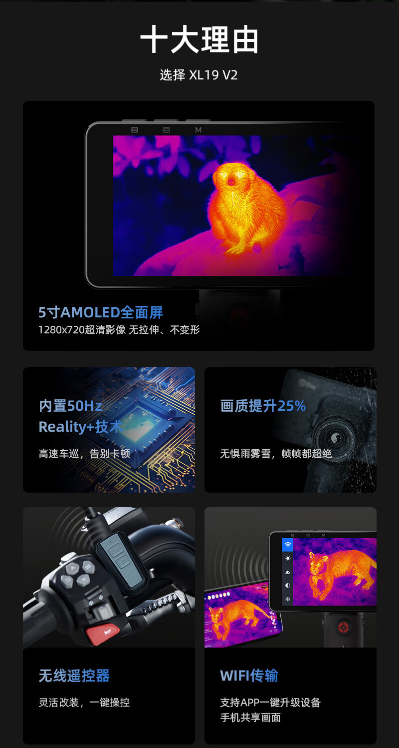 InfiRay艾睿热成像驱逐舰XL19V2一体机热像仪户外手持高清夜视仪详情2