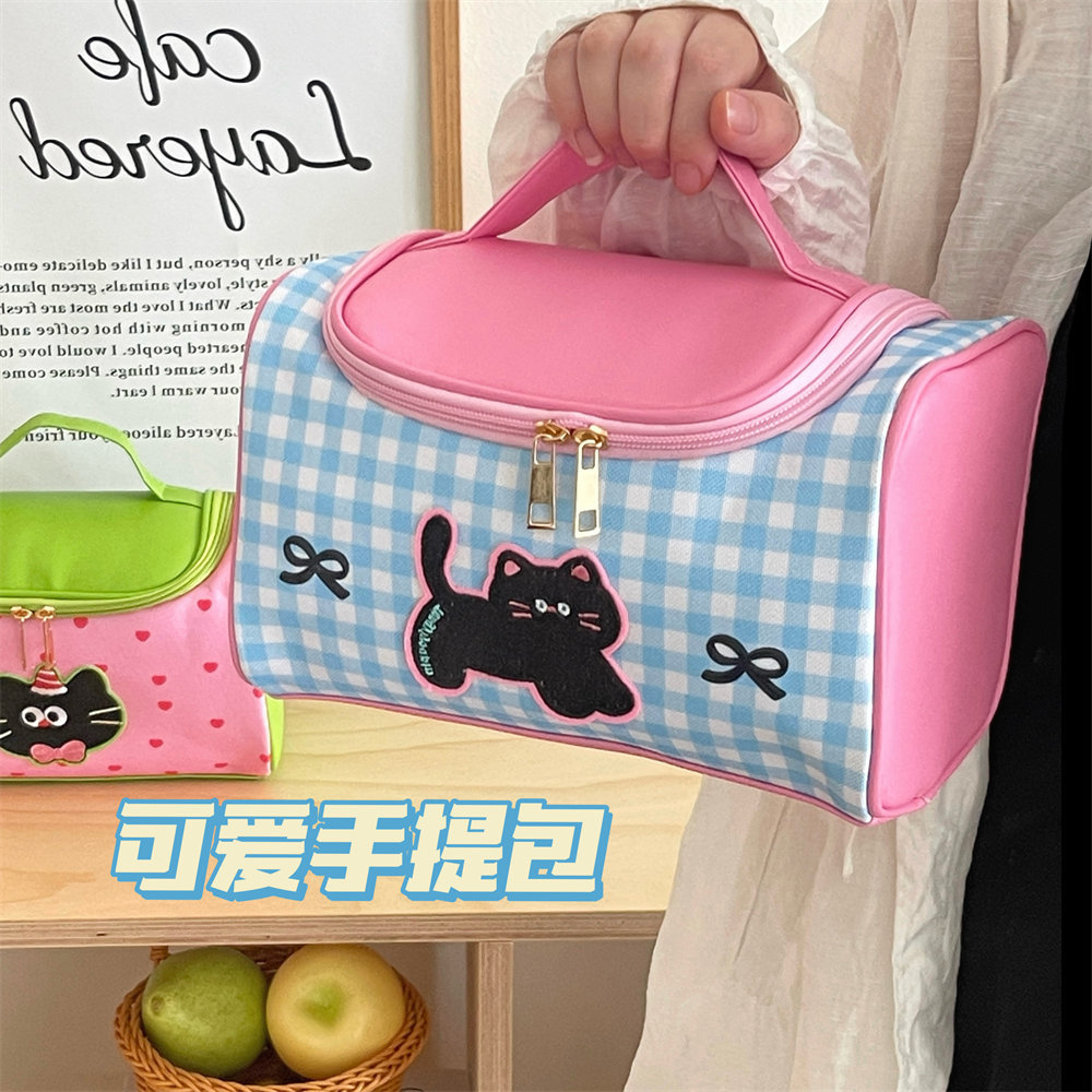 腾亿原创可爱卡通小猫手提化妆包少女便携大容量化妆品收纳包新款详情41