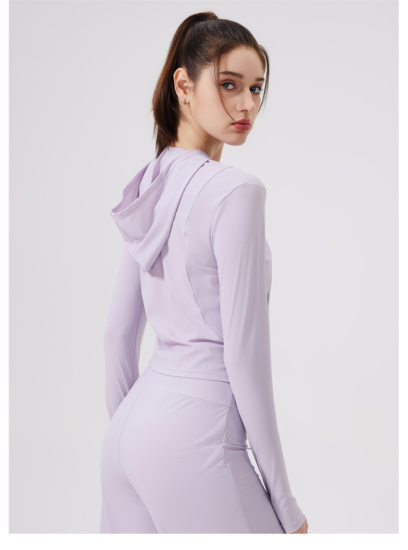 Sunshade, lightweight, anti-嗮, cool-feeling jacket, hooded, sporty loose top, casual yoga coat, checkered sun-protective clothing pic 23