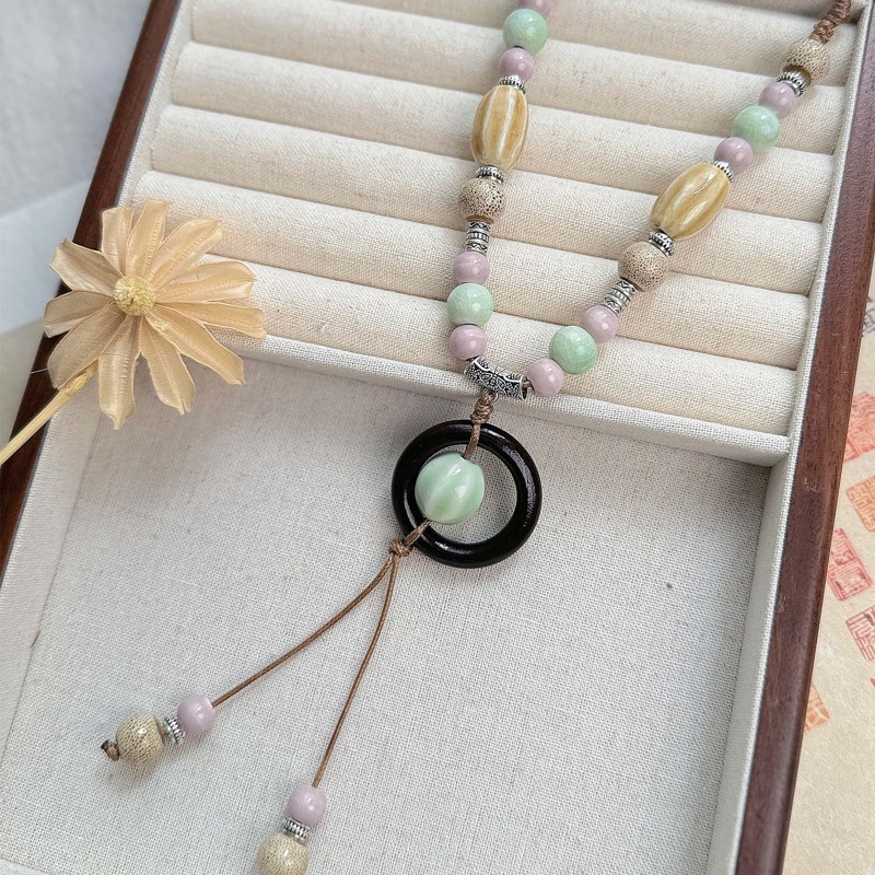 文创景德镇陶瓷项链蝴蝶跨境饰品批发国风文艺新中式手工编织项饰详情15