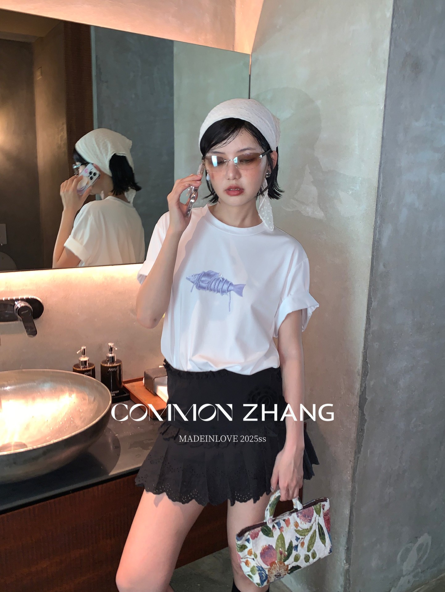 CZ ZHANG Summer Korean style laid-back casual simple printed shoulder loose round-neck short-sleeved T-shirt for women B20777 pic 10