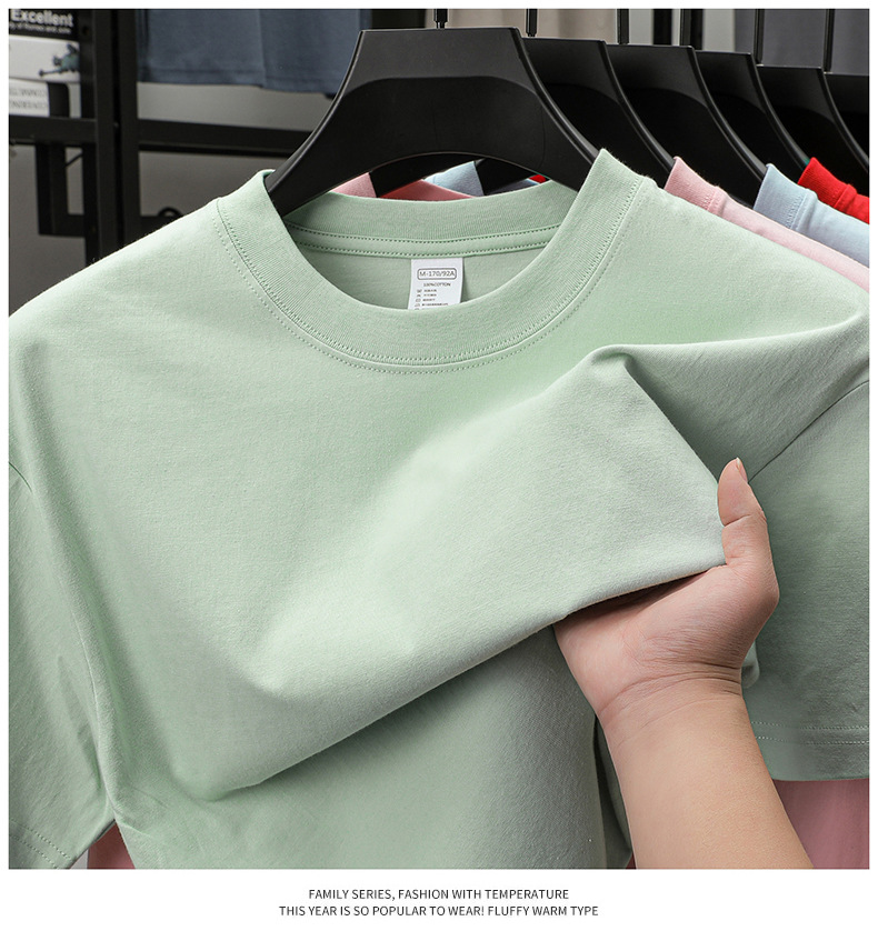 2025夏季新款7A抗菌透气男士短袖t恤14色230克纯棉圆领休闲T恤男详情17