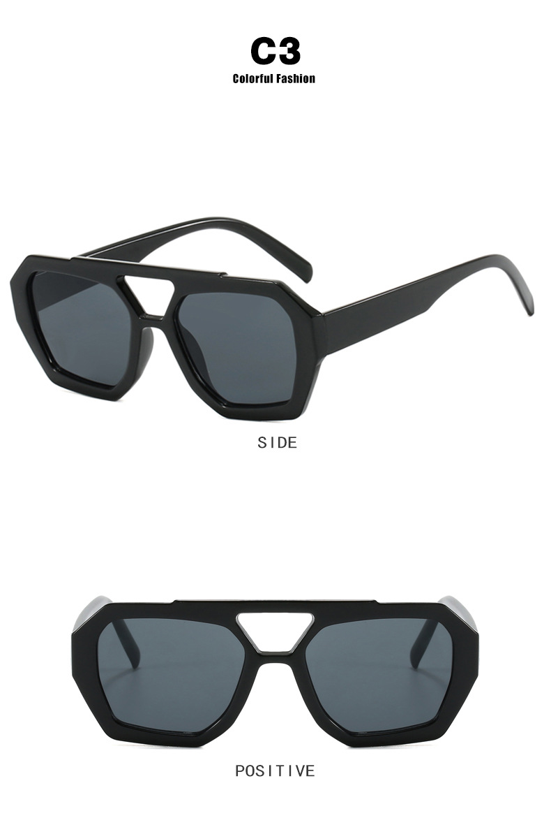 Cross-border European and American double-beam irregular sunglasses 2023 new retro and personalized sunglasses, trendy and popular sunglasses pic 10