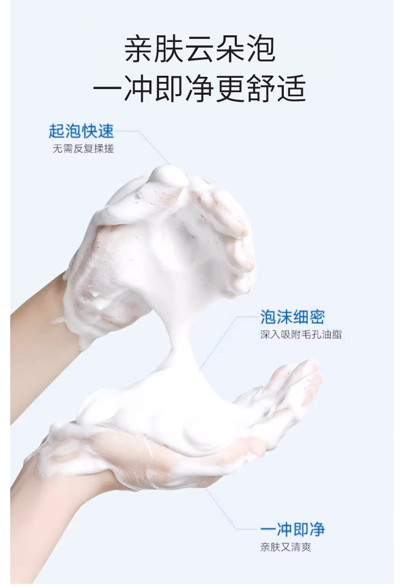 120ml amino acid brush facial Cleanser for cross-border trade, oil-control amino acid facial cleanser for both men and women pic 9