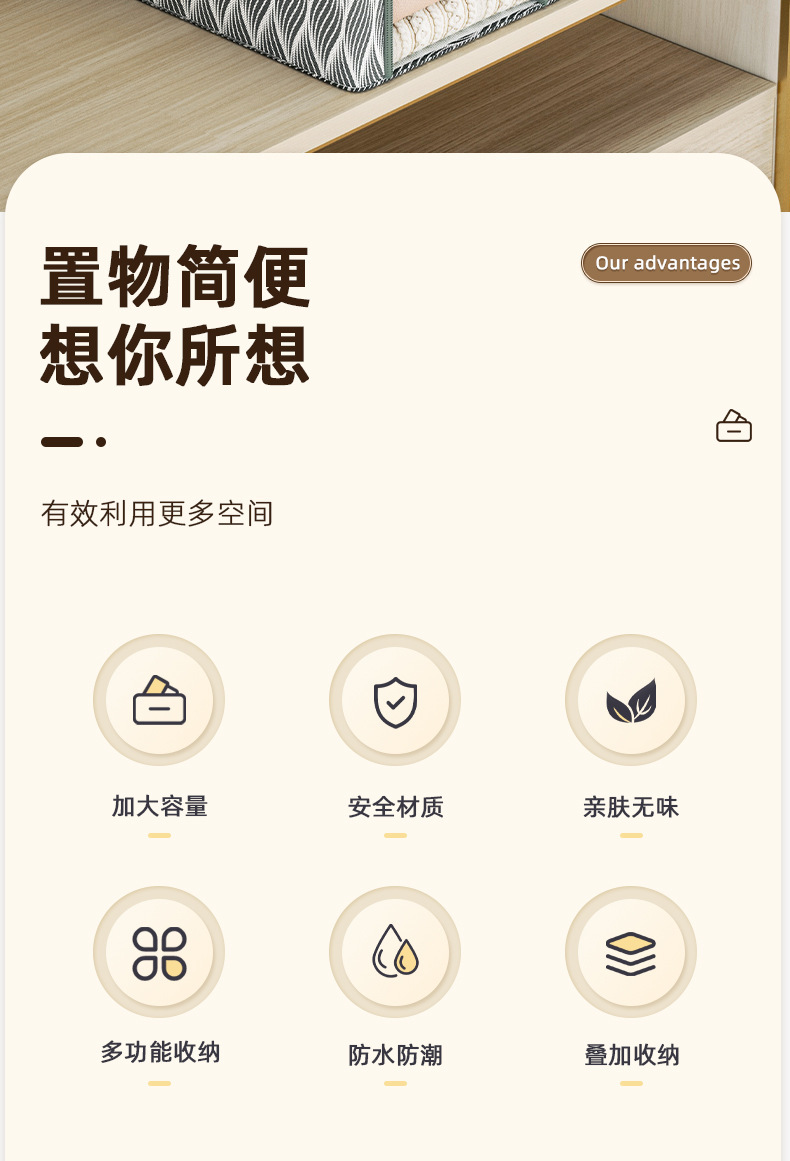 大视窗衣服收纳箱家用布艺折叠筐衣柜装衣物被子夹缝钢架箱整理袋详情5