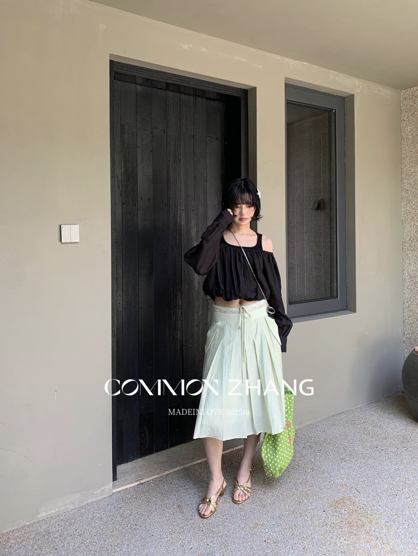 CZ ZHANG Summer French lace-up waist Tencel solid color low-waist A-line pleated skirt B22859 pic 10