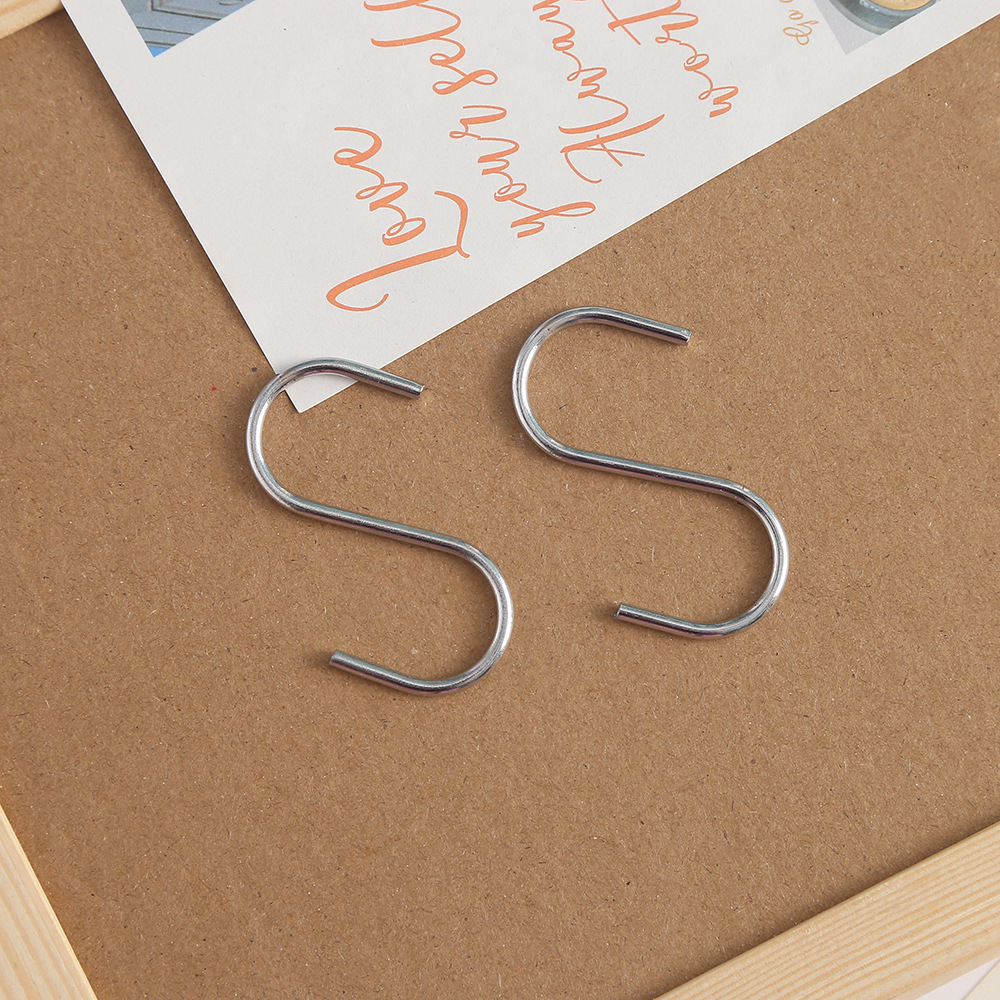 Metal S hook fábrica pedido multifuncional S tipo cortina gancho gancho hardware hierro gancho en stock pic 4