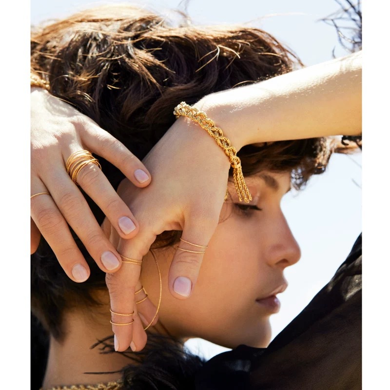 法国BD*麻花编织手链 冬季新款轻奢复古个性ins风高级感麻花手链详情5