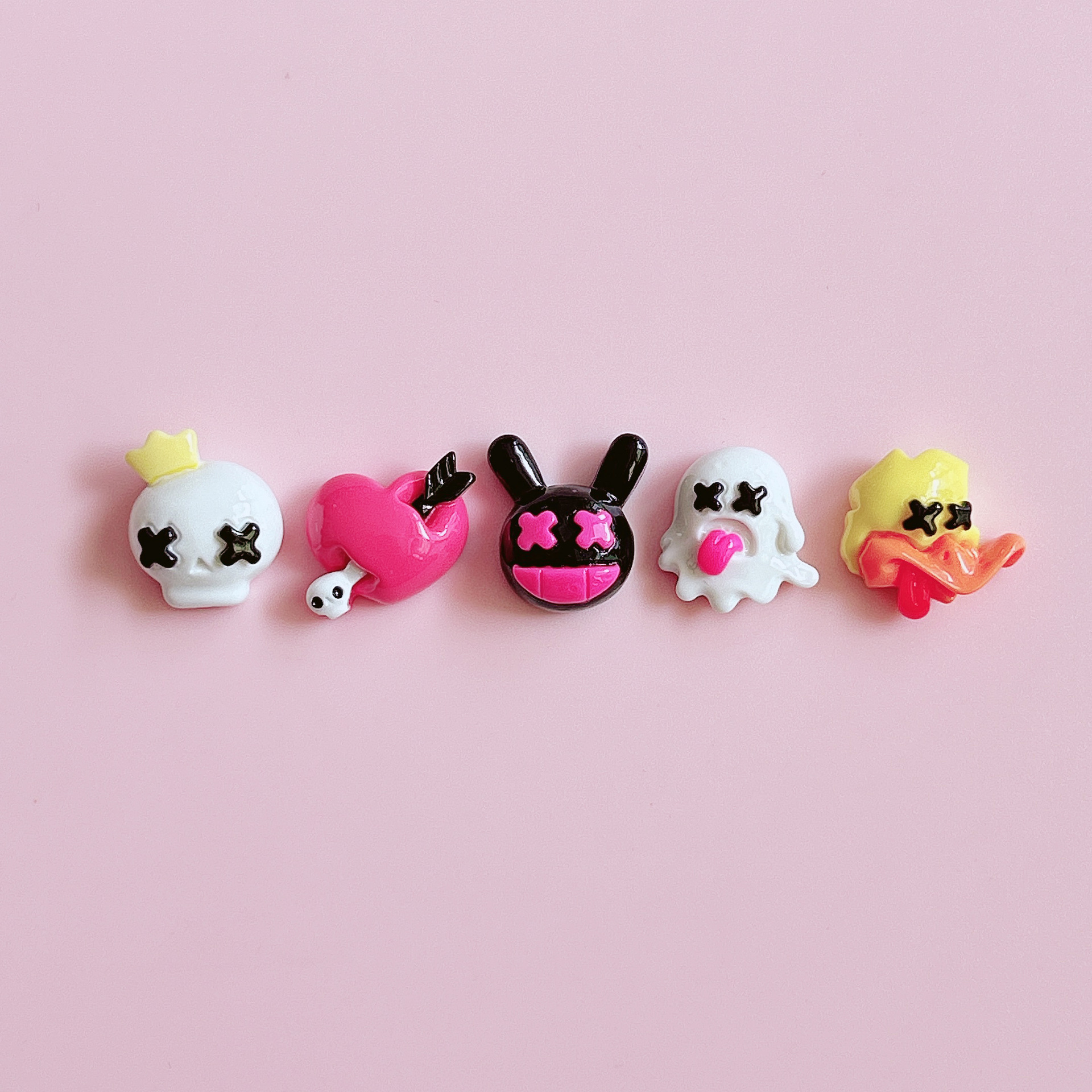 XN Sweet and Cool Creative Skull Party diy Resin Jewelry Accessories Handmade Hair Clip Pendant Jewelry Material stickers pic 11