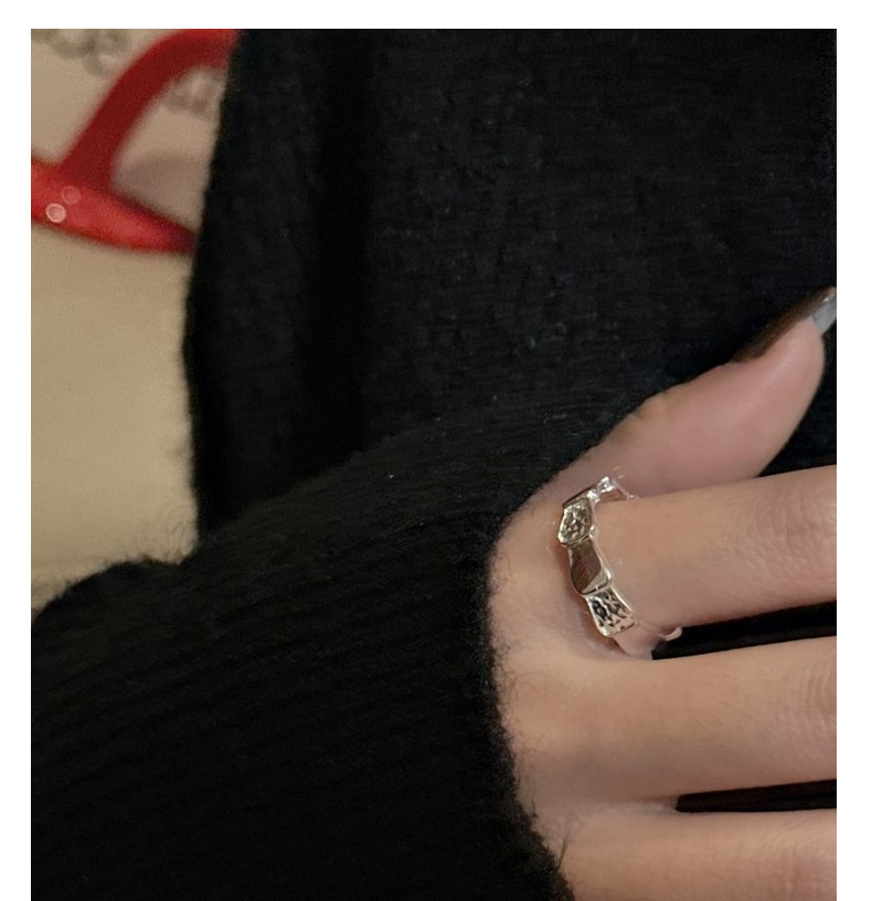 S925 sterling silver Korean-style niche design and texture scale ring, Korean-style fashionable texture simple ring wholesale pic 10
