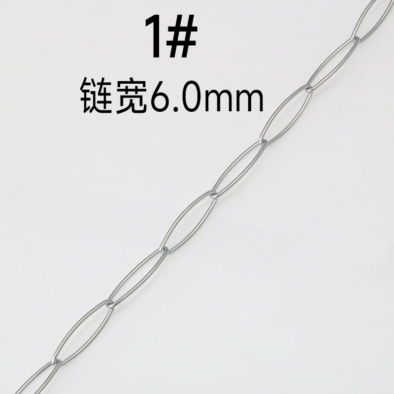 Stainless steel elliptical interlocking cross-shaped chain, bracelet, necklace, titanium steel diy semi-finished jewelry accessories pic 4