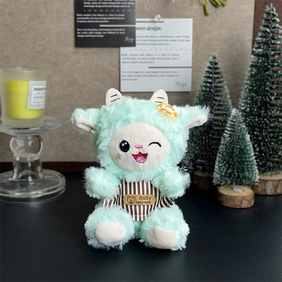 New cute and girlish baked little sheep plush toy doll backpack pendant tabletop little sheep doll keychain doll pic 6