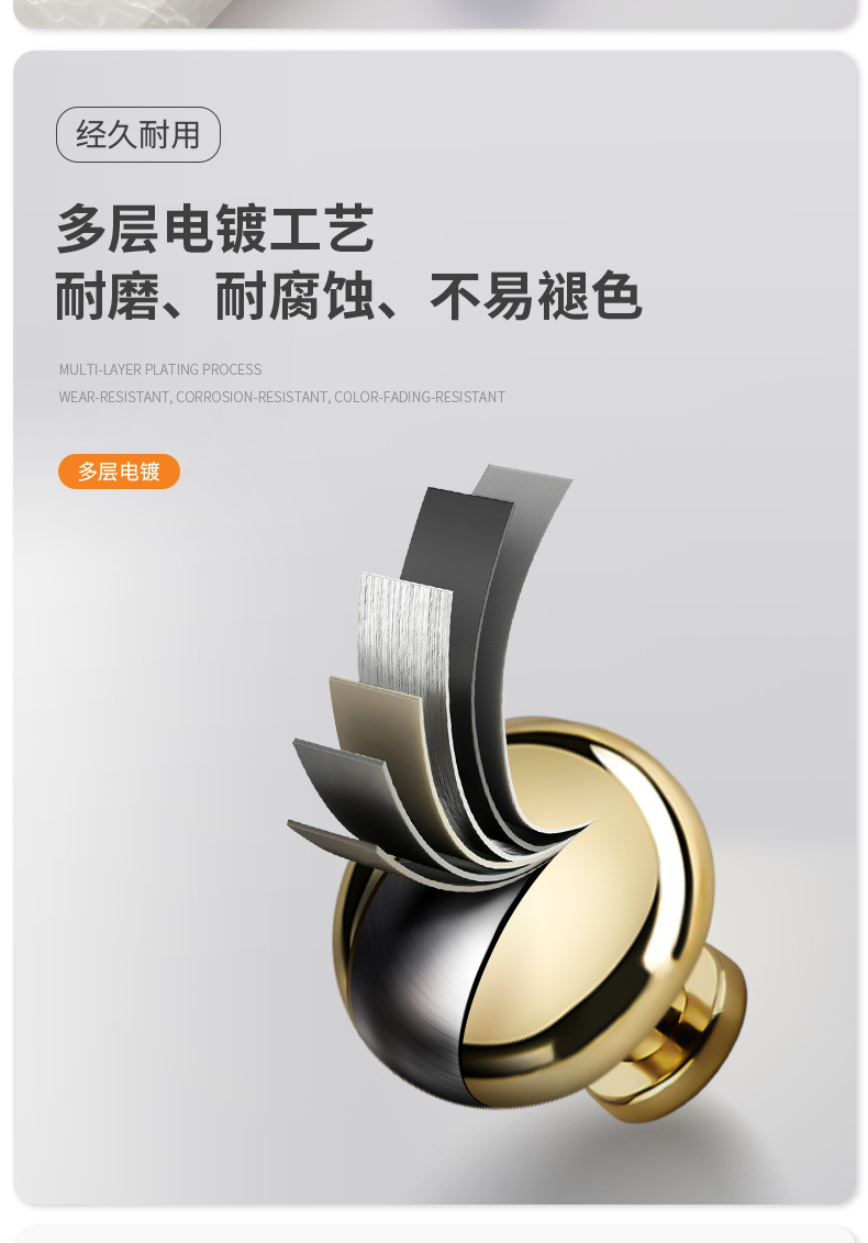 抽屉锌合金实心加厚单孔拉手现代橱柜门衣柜把手柜子圆形单孔拉手详情5