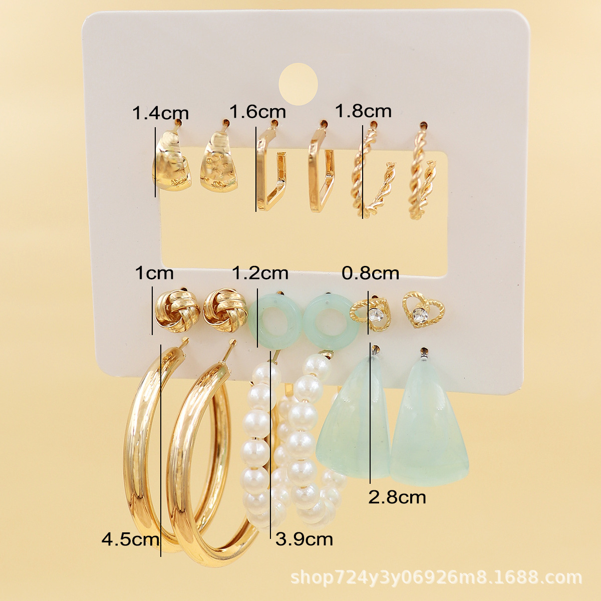 欧美跨境热卖新款简约个性ins风耳环套装气质百搭卡装耳饰批发详情19