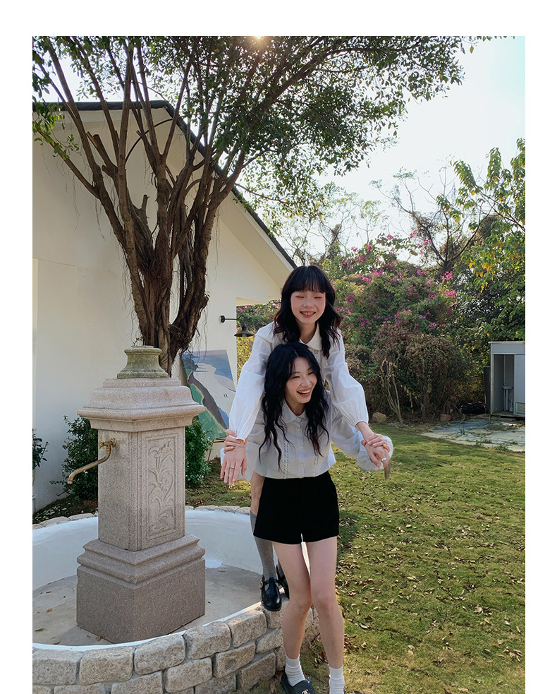 【候麦的春天】歌铭法式娃娃领衬衫春季新款复古蕾丝上衣女Y1122F详情39