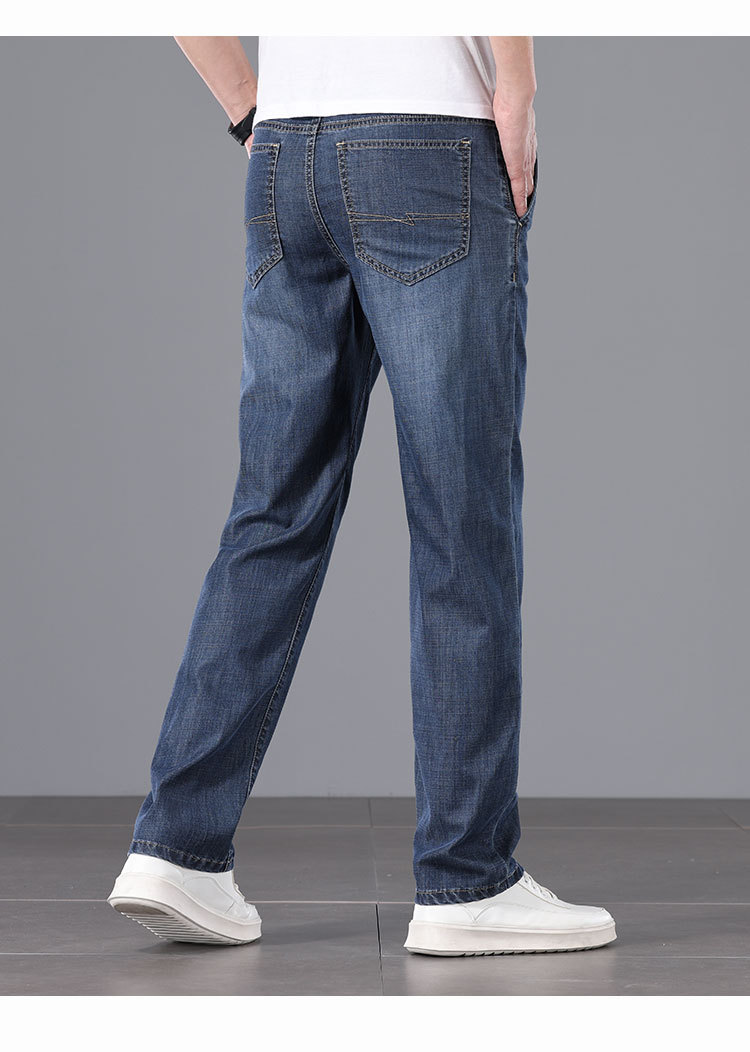 莱赛尔牛仔裤男200斤新疆棉宽松直筒裤 春夏款轻薄透气休闲裤男士详情14