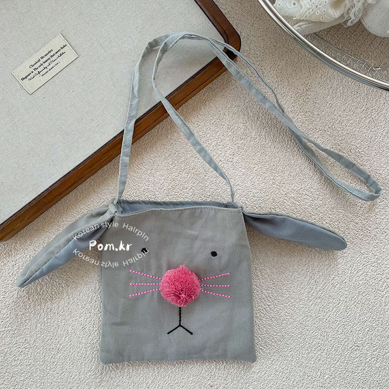 新款韩版布艺创意儿童宝宝斜挎包小猫方形收纳包可爱小脚单肩包女详情13