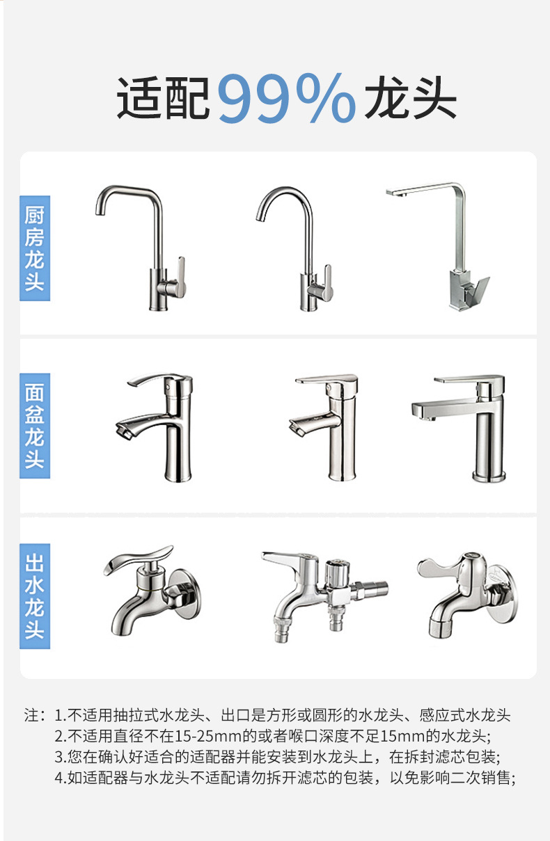 水龙头净水器滤水器厨房自来水过滤器可直饮单出水陶瓷滤芯批发详情16