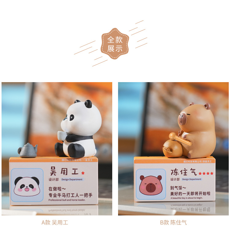 可爱小动物立牌办公室客厅家居桌面摆件解压树脂工艺品现货批发详情2