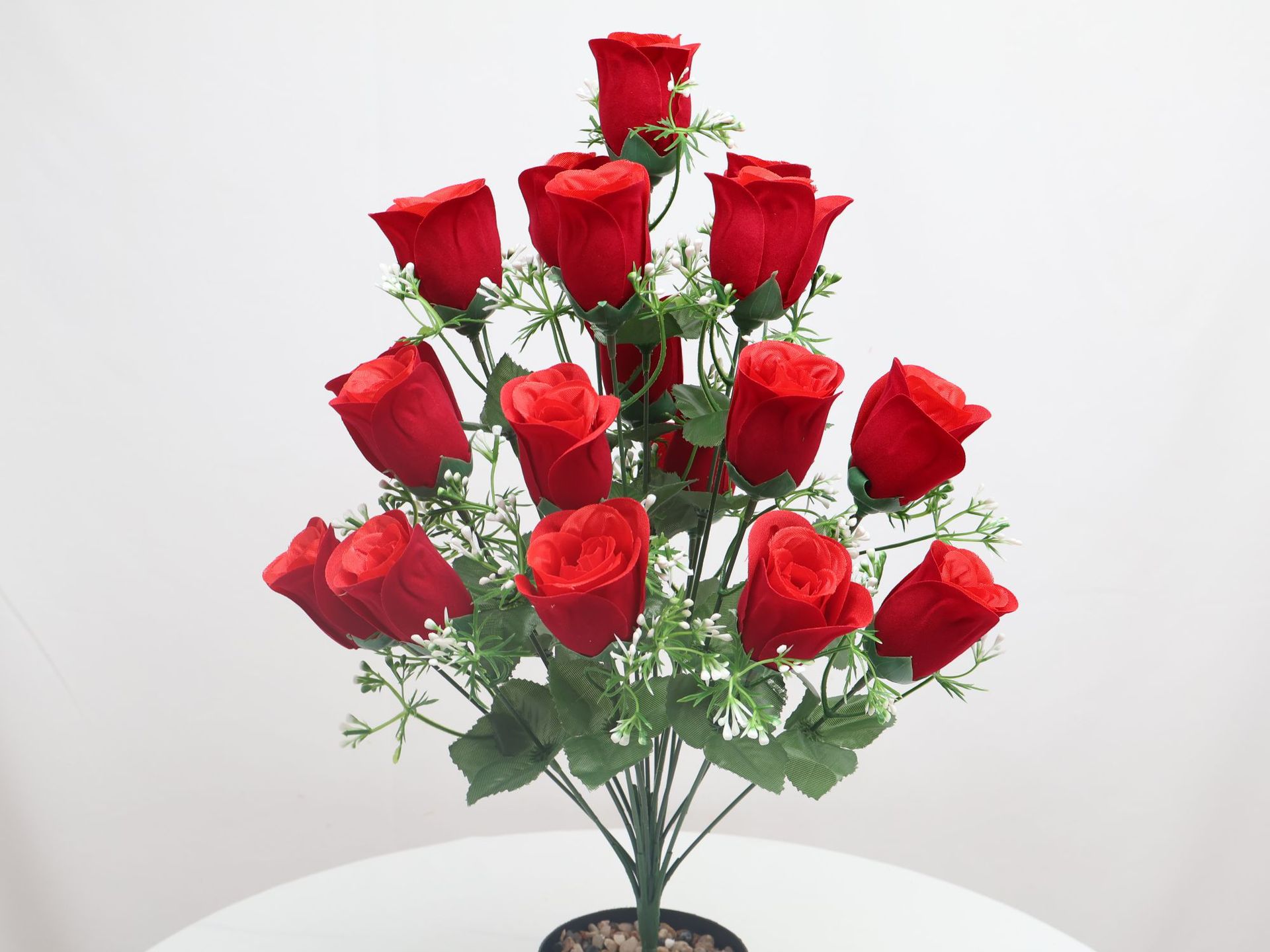 跨境代发贴标亚马孙特姆希音爆款绒布仿真玫瑰花厂外贸春蕾假花蕾详情10