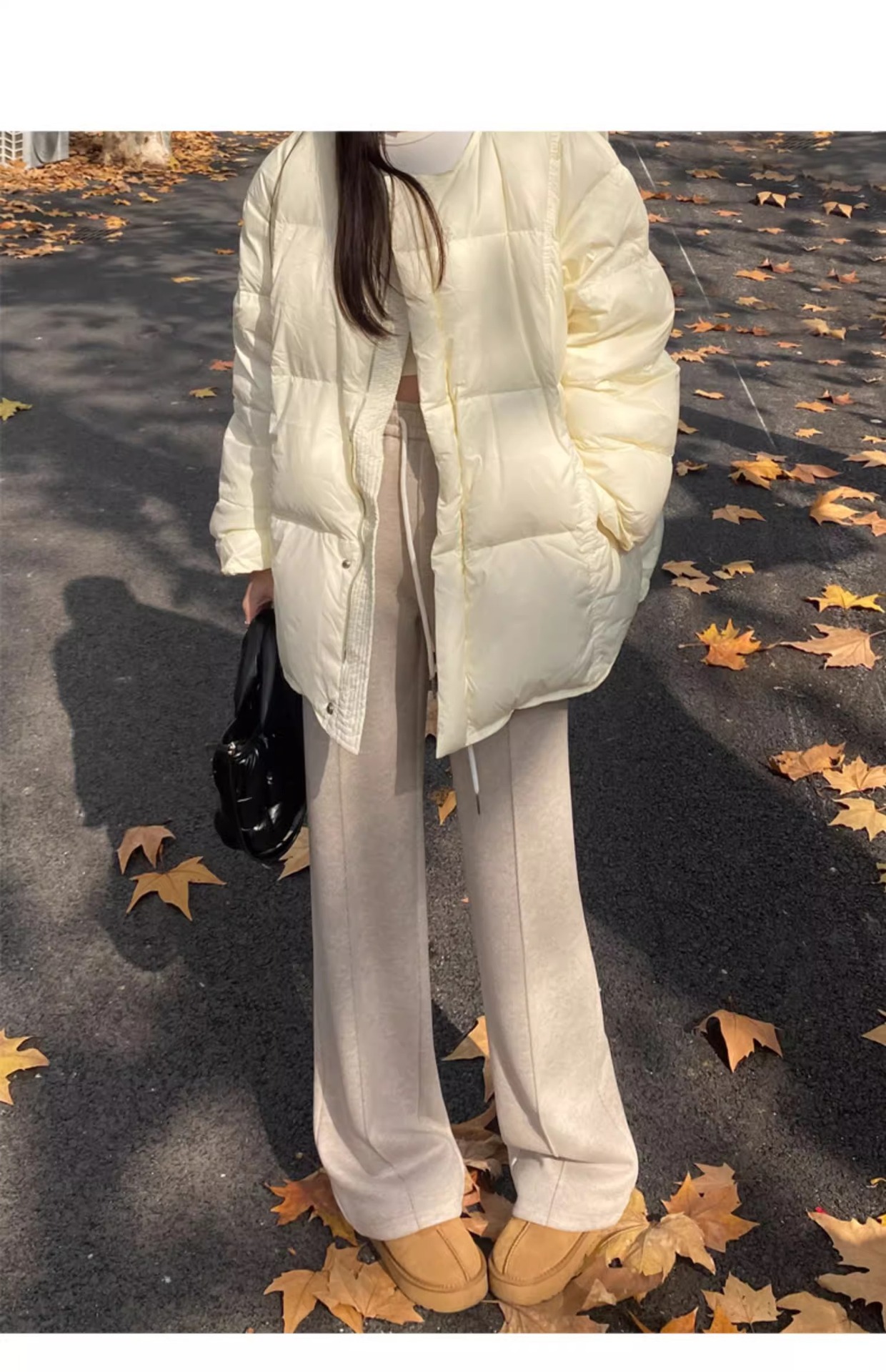 Narrow wide-leg pants for women 2025 autumn/Winter new style, large-sized, chubby girls, high-waisted, slimming, flowing and touching tweed straight-leg pants pic 19