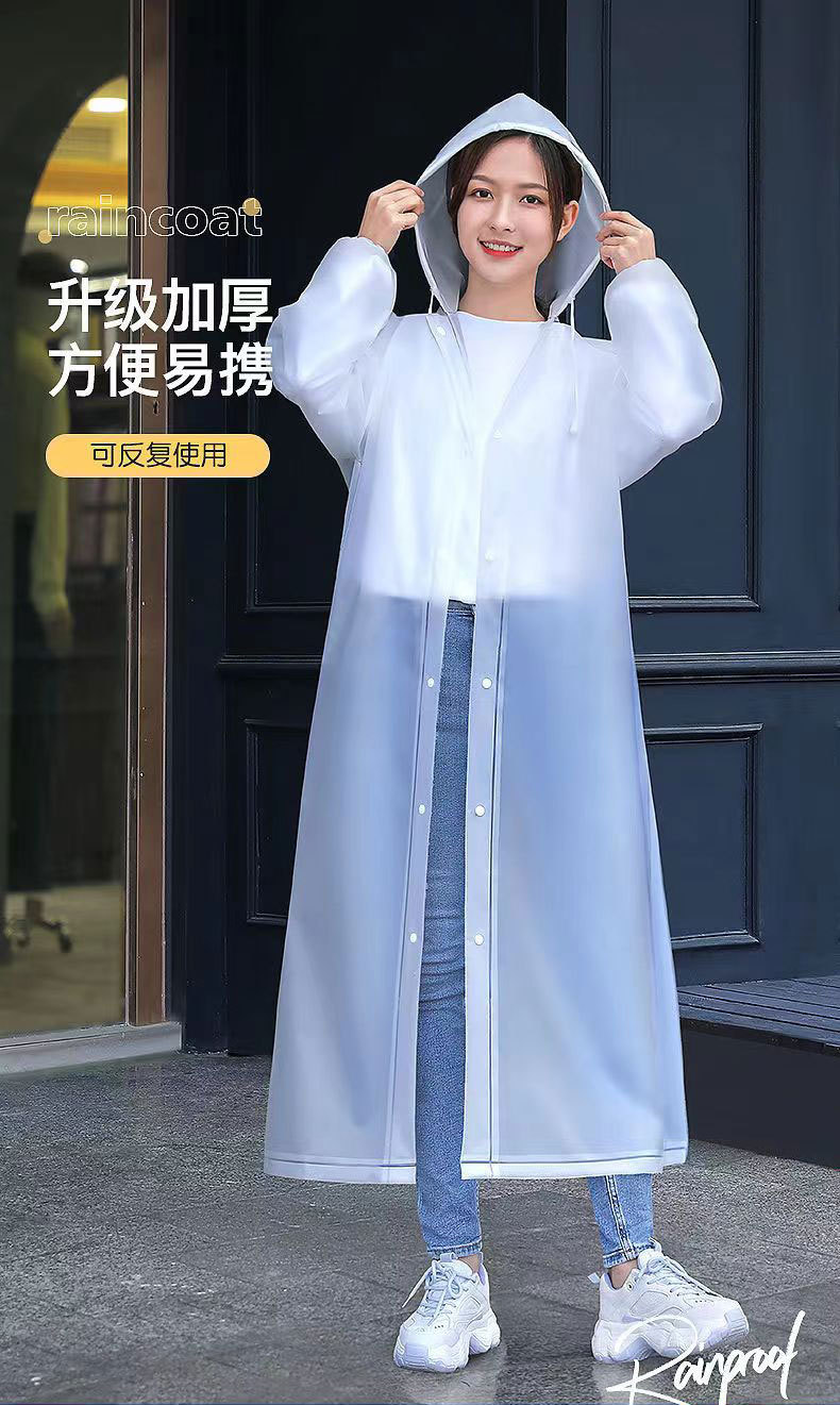 One-piece raincoat, long hiking windbreaker, long one-piece transparent raincoat for boys and girls, Korean fashion pic 2