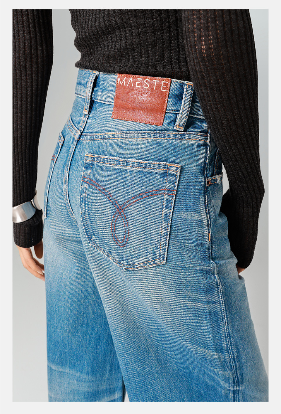 Washed denim/high-waisted jeans for women, loose, wide-leg straight-leg pants with a laid-back and relaxed look, new Spring 26 style, slimming pic 15