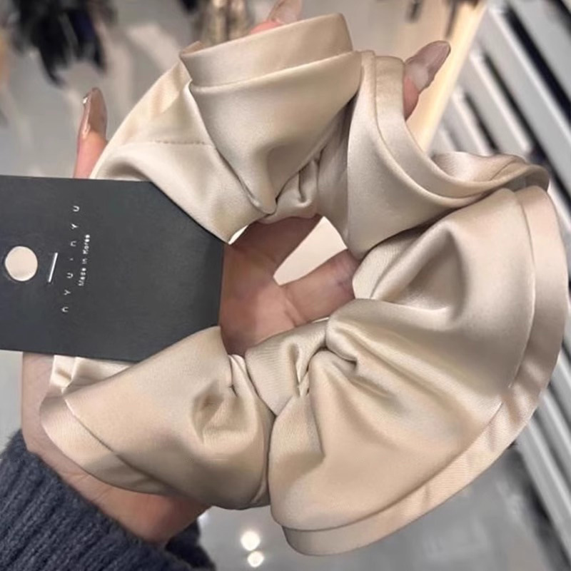 2025新款网红黑色缎面大肠发圈女头绳丸子头扎发饰头花发饰品详情11