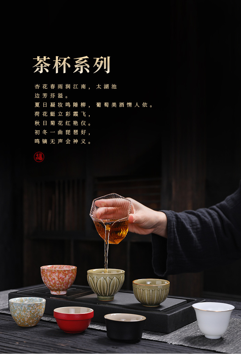 陶瓷茶杯窑变建盏小茶杯天目釉茶盏主人杯斗笠品茗杯功夫茶碗批发详情1