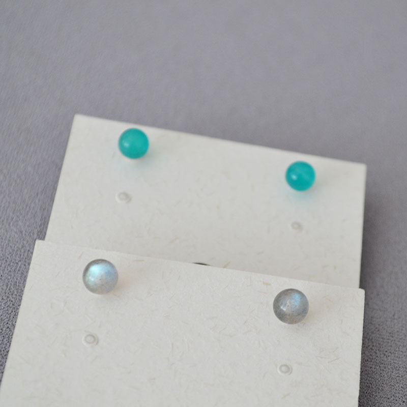 日韩小众简约月光拉长石天河石小巧日常通勤款925银针耳钉耳饰女详情1