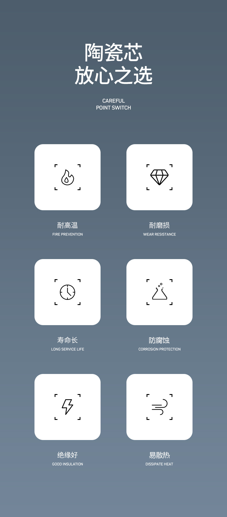 批发86型陶瓷芯灰色墙壁开关插座面板二三插中途开关一开多控五孔详情29