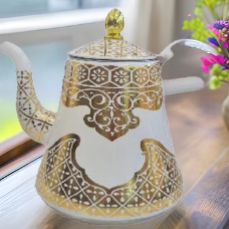 Cross-border Middle Eastern style household thermos flask, patterned thermos flask, large-capacity Arab coffee pot and juice pot set pic 2