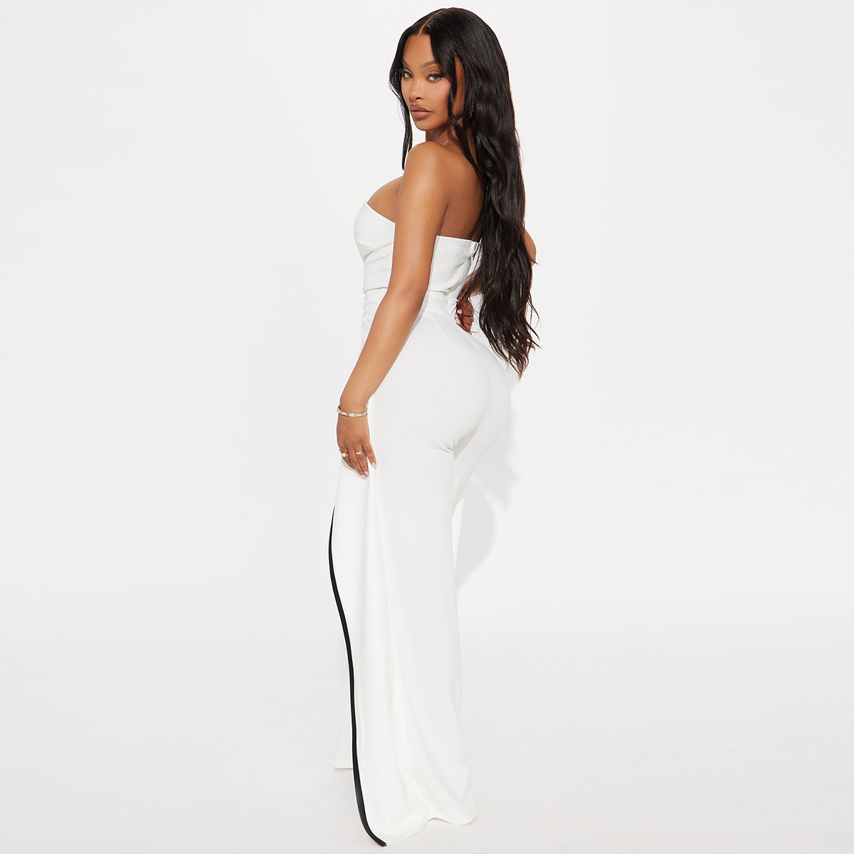 ZY6190 Amazon Independent store strapless false two-piece elegantly designed jumpsuit New partyjumpsuit pic 16