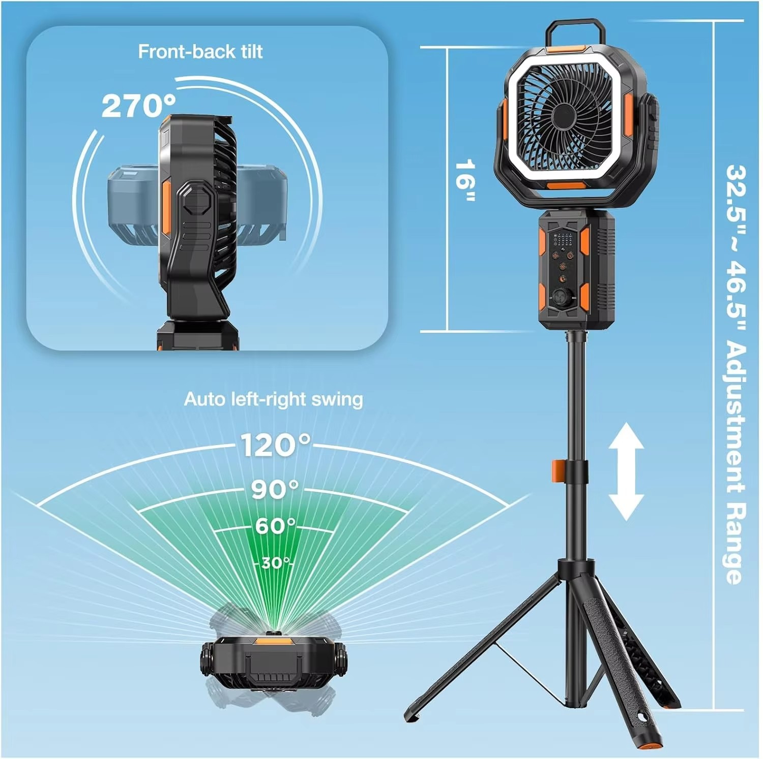 跨境新款40000mah户外露营风扇usb充电摇头便携拉杆喷雾露营风扇详情5