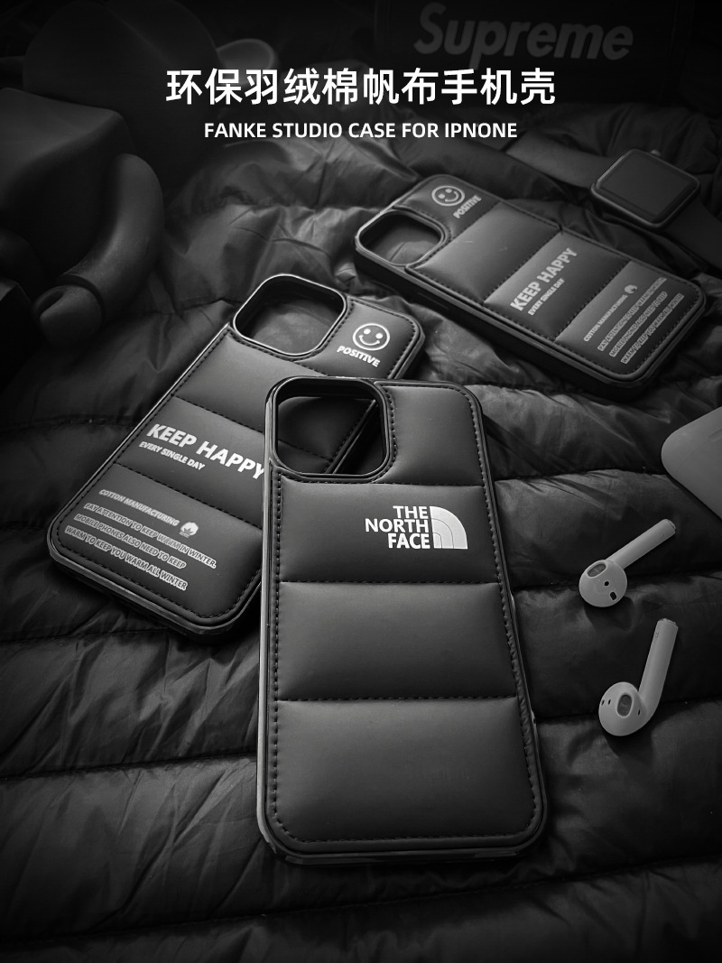 羽绒服北面适用iPhone16promax填充棉手机壳14promax充棉羽绒服13详情4