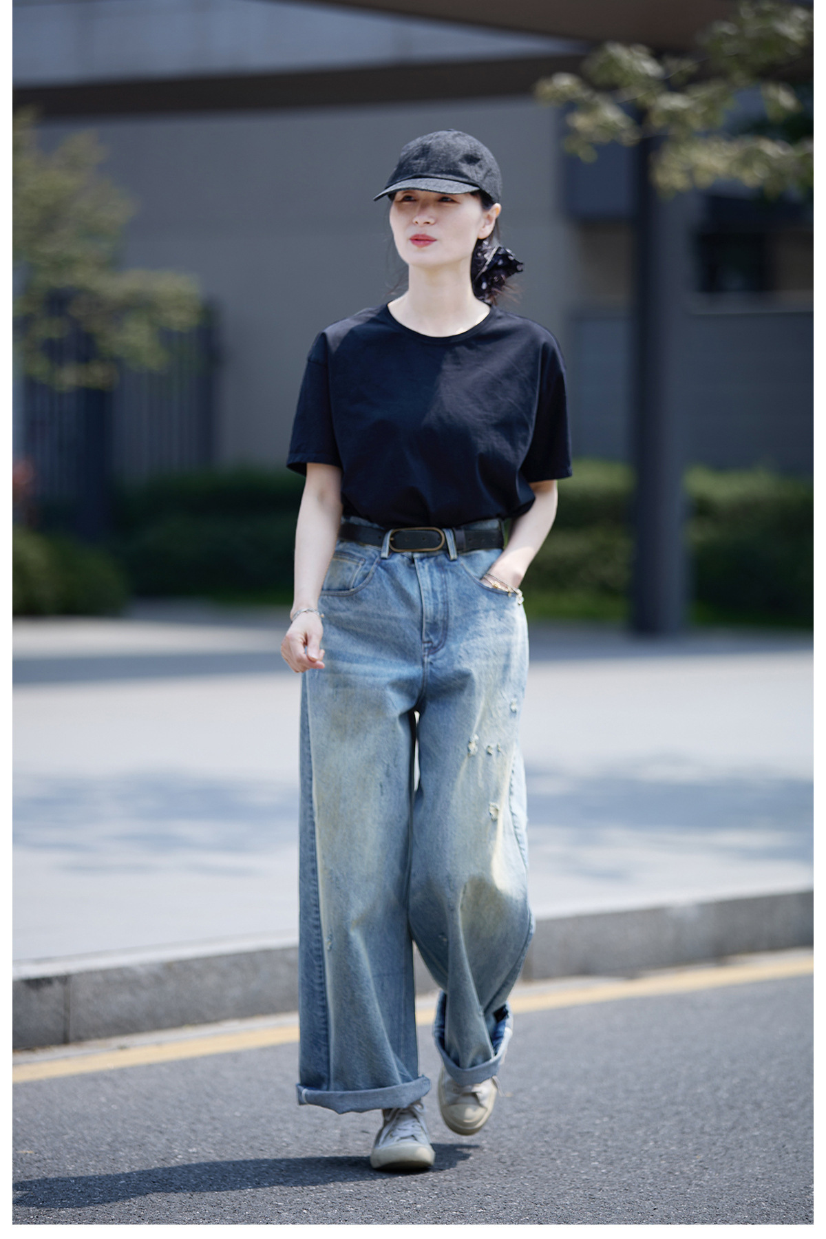 【 Random Thoughts 】 Summer Storm Ripped Heavy Washed jeans straight-leg pants for all four seasons pic 35