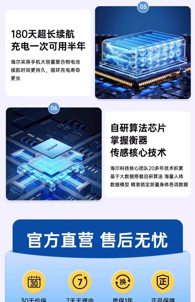 海尔电子秤家用精准充电电池款智能人体秤高精度的体重秤工厂直销详情6