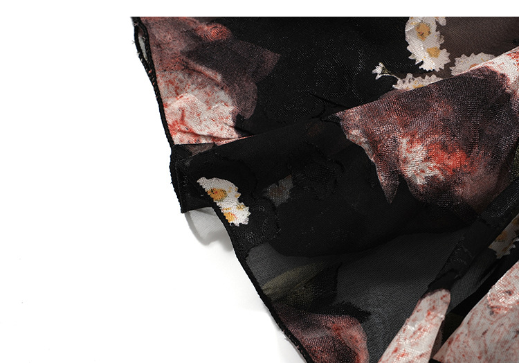 高品质2025 夏季新款氛围感晕染花色V领吊带连衣裙短裙女碎花裙子详情54