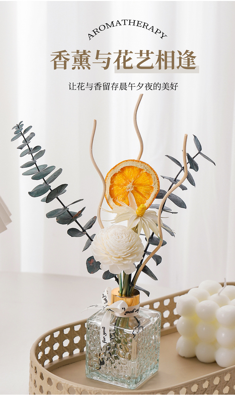 Eternal flower flameless aromatherapy, home indoor aromatherapy essential oil, high-end homestay bedroom dried flower bouquet aromatherapy decoration pic 4