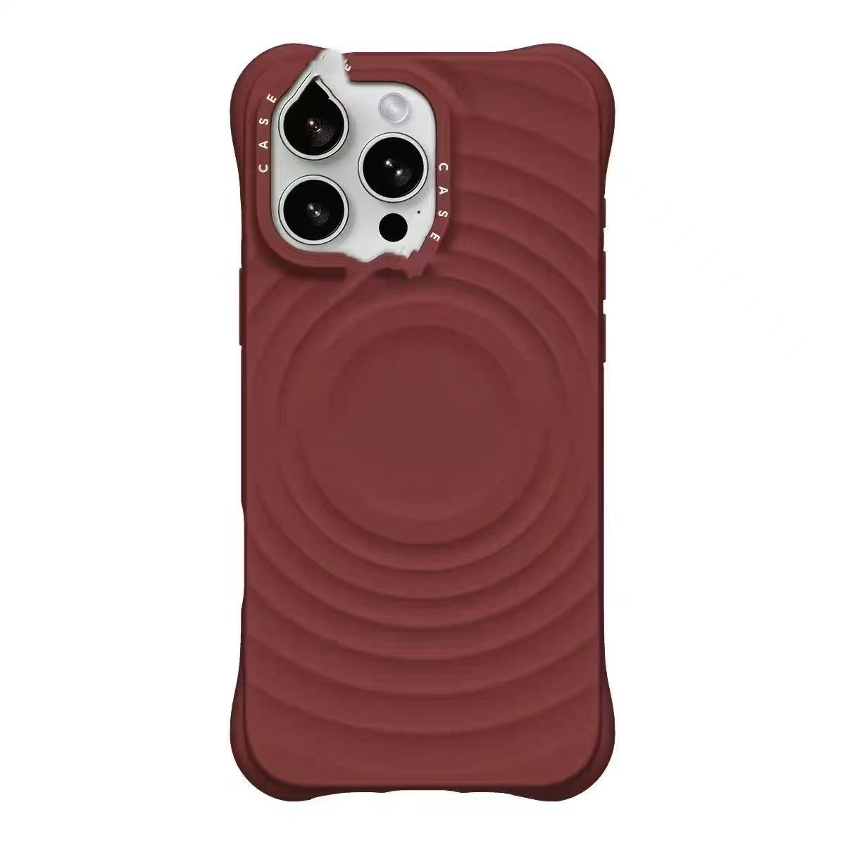 caseti collaboration pure black and white wavy phone case MagSafe magnetic iphone16 silicone protective case pic 7